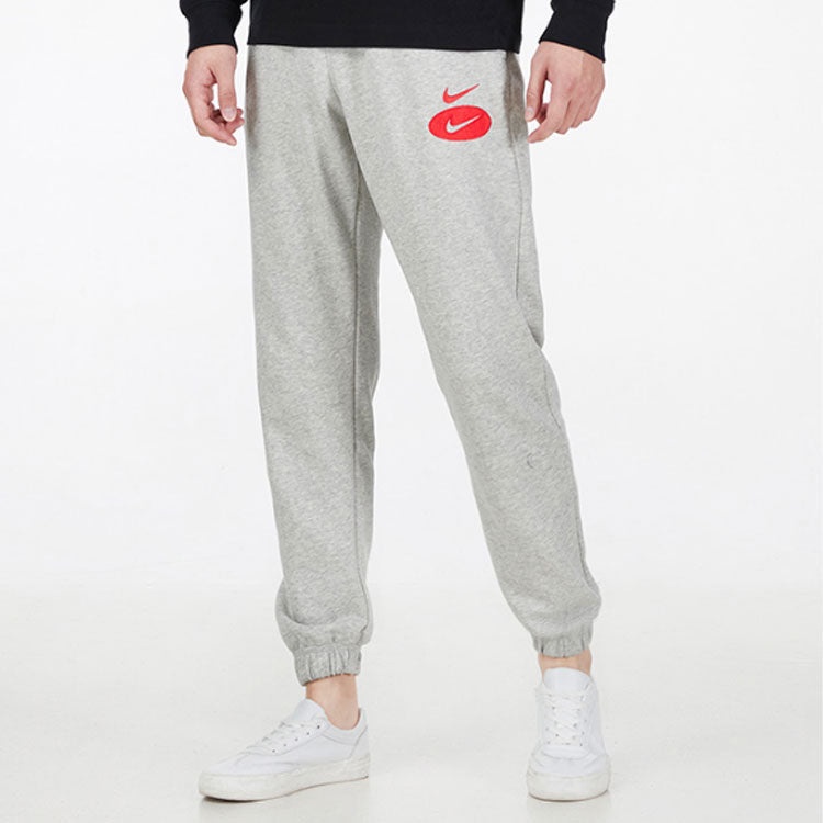 Men's Nike Large Logo Printing Loose Casual Sports Pants/Trousers/Joggers Autumn Gray DM5472-050 - 4