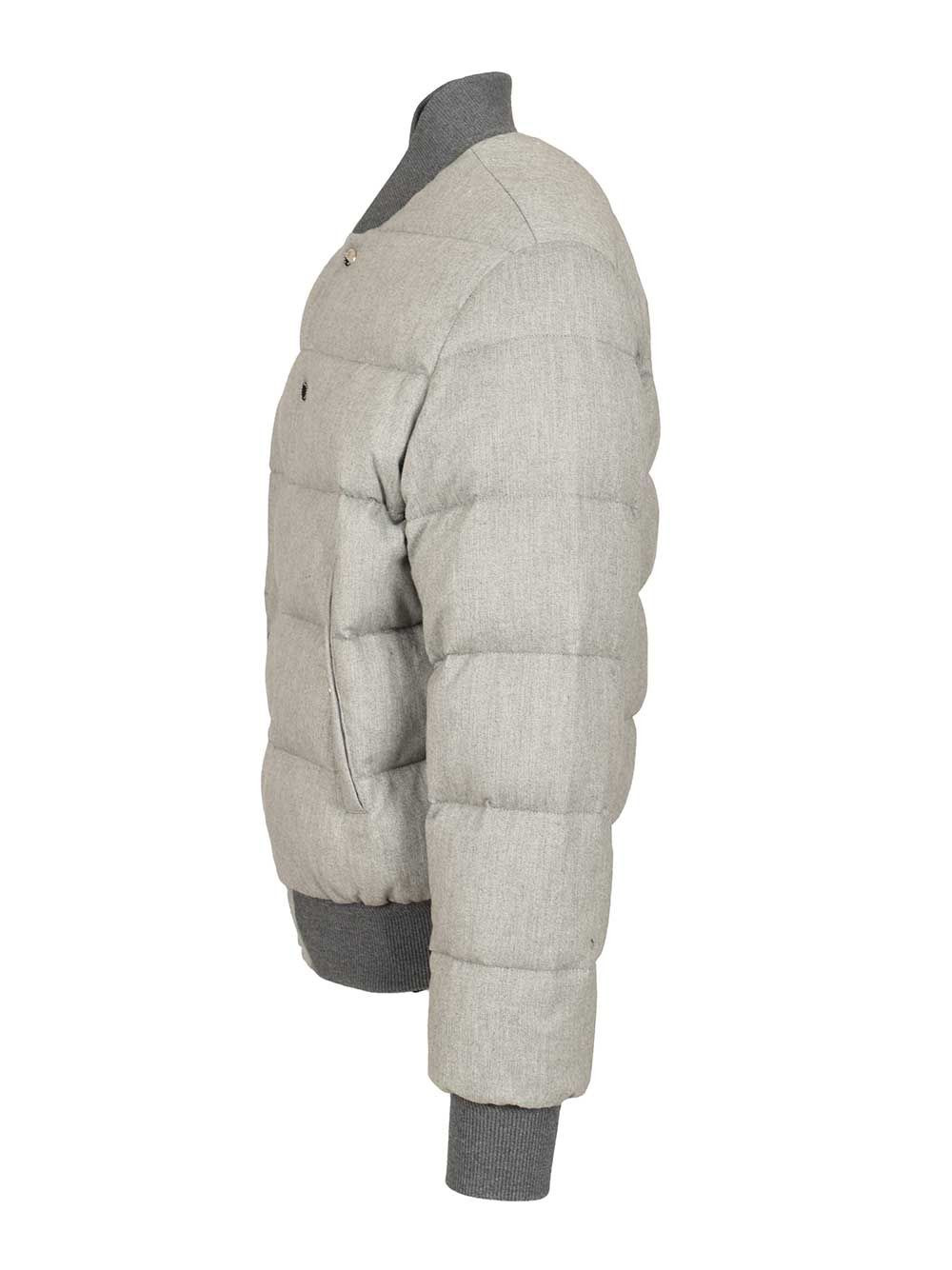 Reversible Flannel Outerwear Bomber Jackets Grey - 3