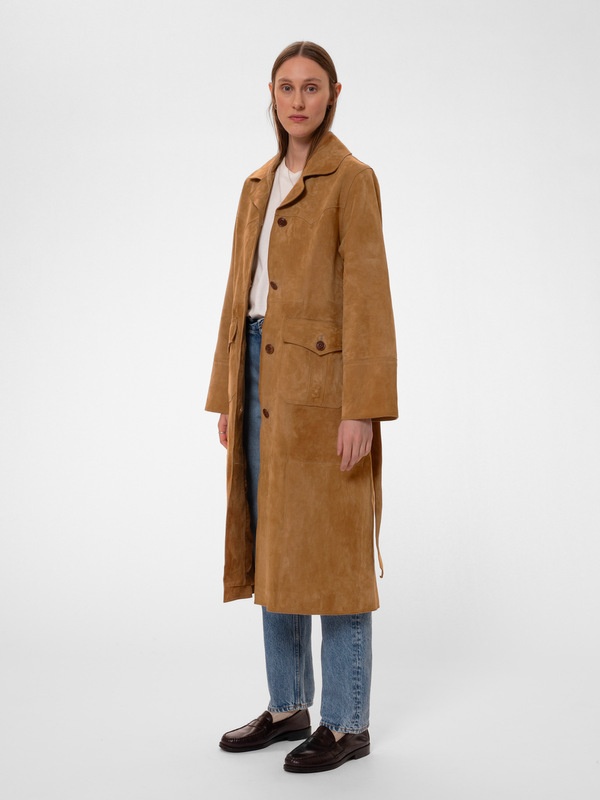 Ilse Suede Coat Tobacco - 6