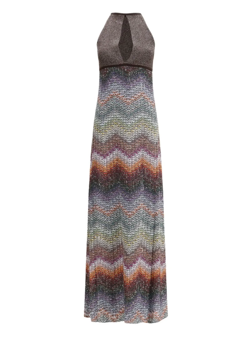 sleeveless zig-zag maxi dress - 1