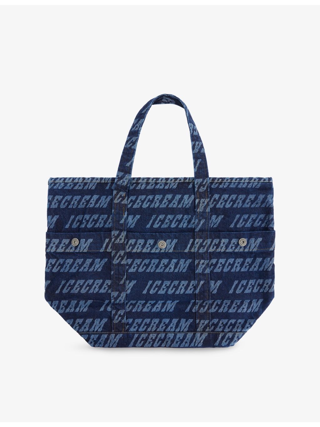 Logo-Print Denim Tote Bag - 4
