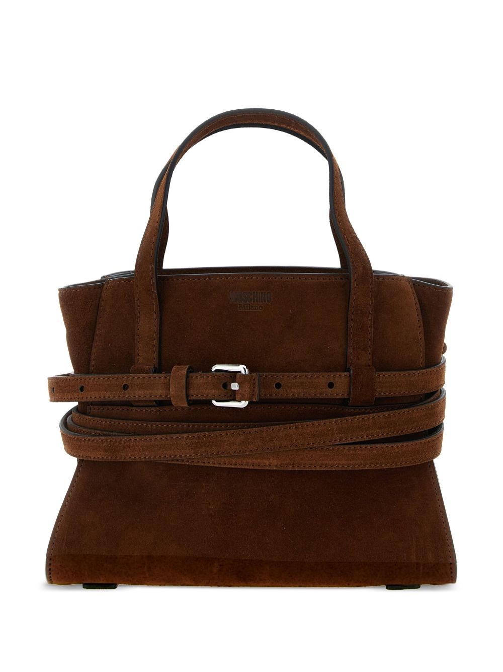 Tie Me belt-detail suede tote bag - 1