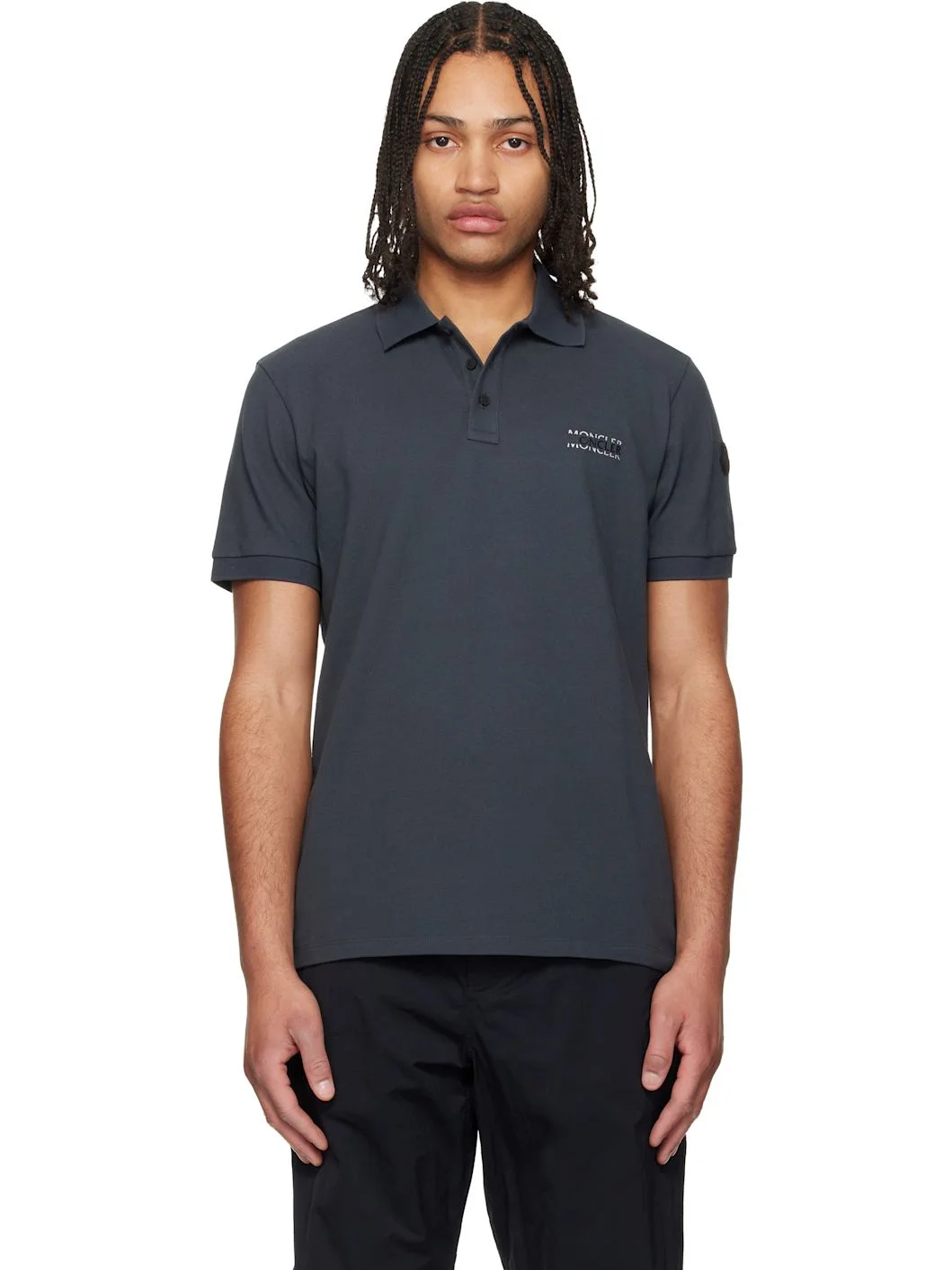 Gray 'Matt Black' Logo Short Sleeve Polo - 1