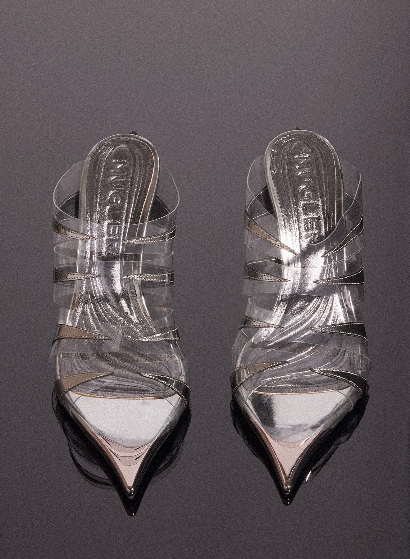 chrome leather fang 95 spike sandals - 3