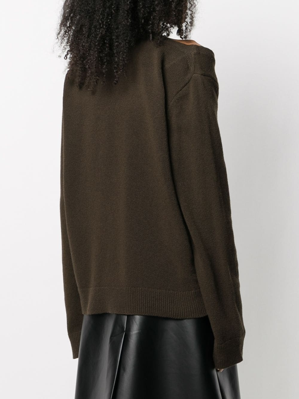 asymmetric scoop neck jumper - 4