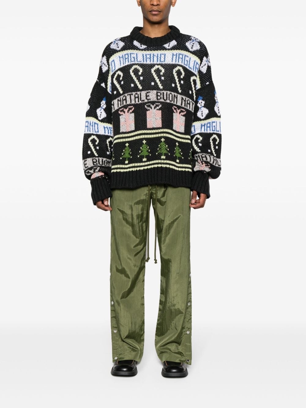 crew-neck jacquard jumper - 2