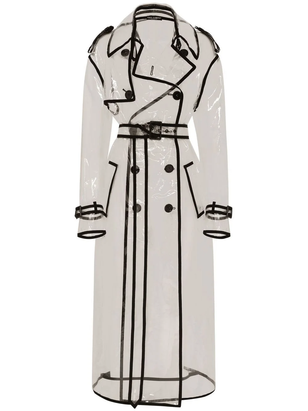 KIM DOLCE&GABBANA transparent-design long coat - 1