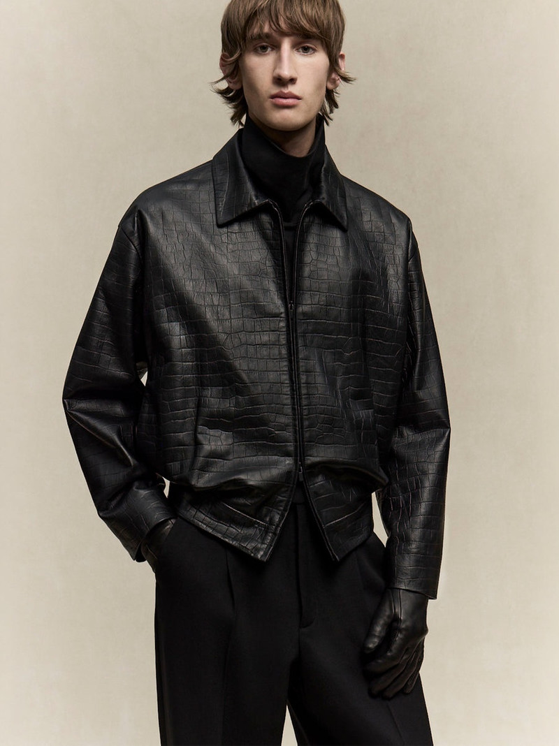 Fear of God Crocodile Embossed Leather Jacket outlook