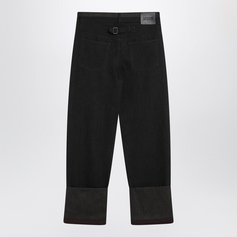 Loewe Black/Burgundy Cuffed Jeans Men - 2