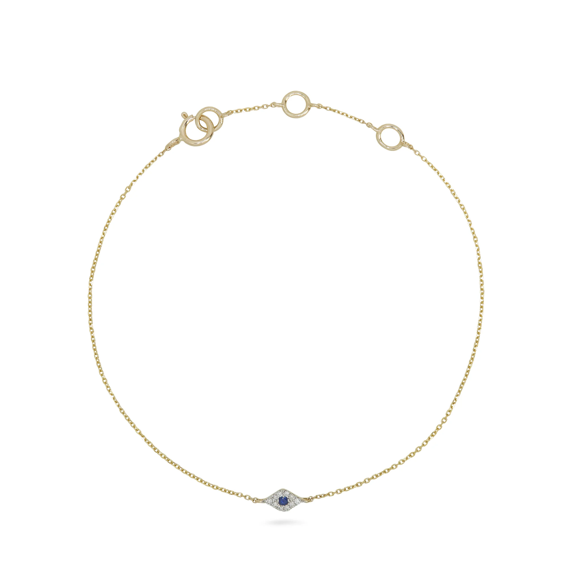 Mini Pave Diamond Evil Eye Bracelet - 1