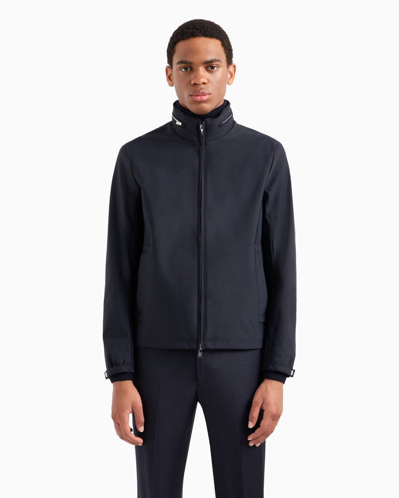 EMPORIO ARMANI Full-zip nylon blouson with stowaway hood outlook