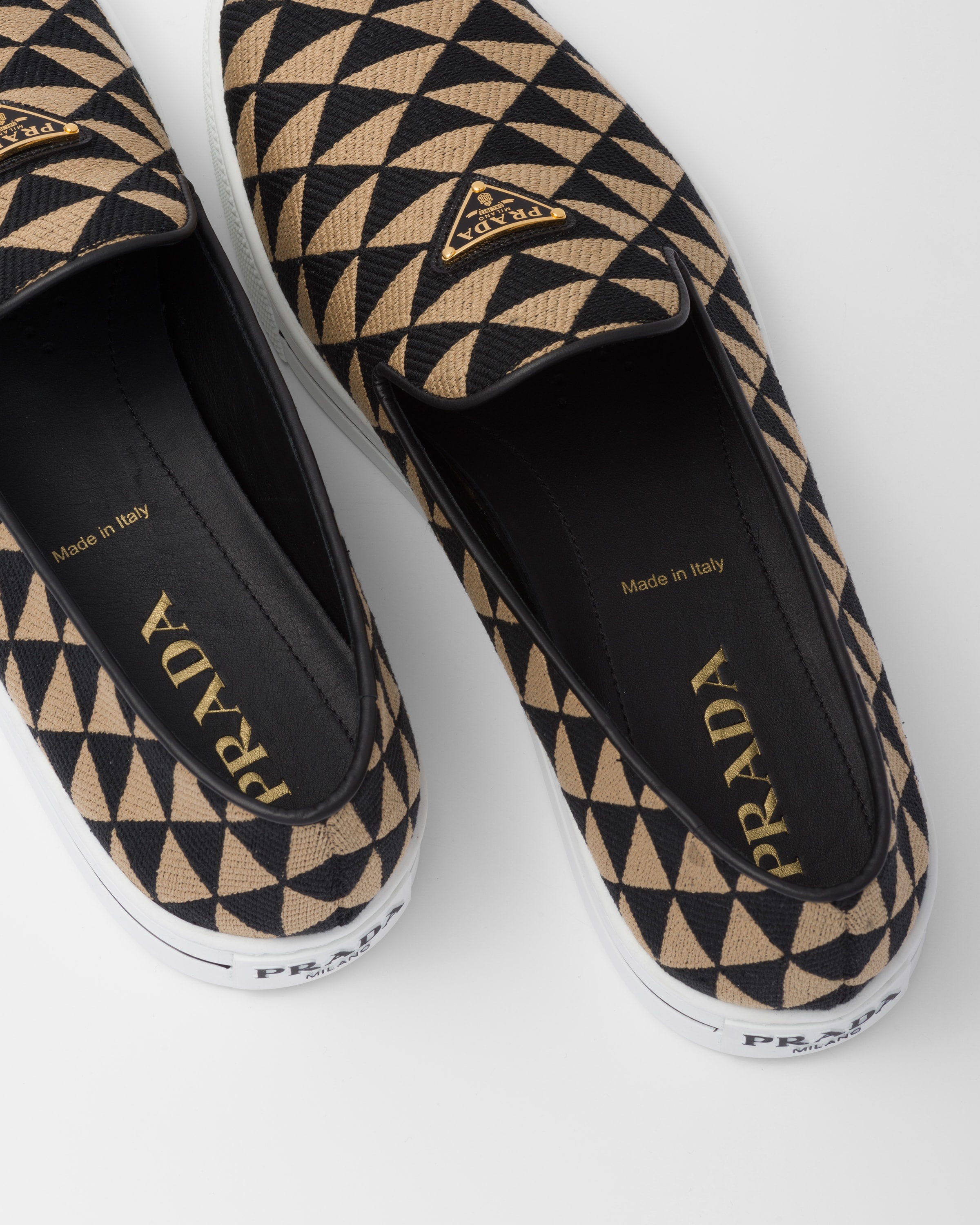 Embroidered technical fabric slip-on shoes - 6