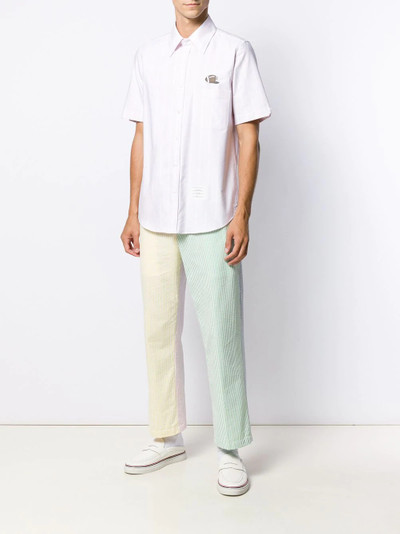 Thom Browne ball embroidery banker stripe oxford shirt outlook