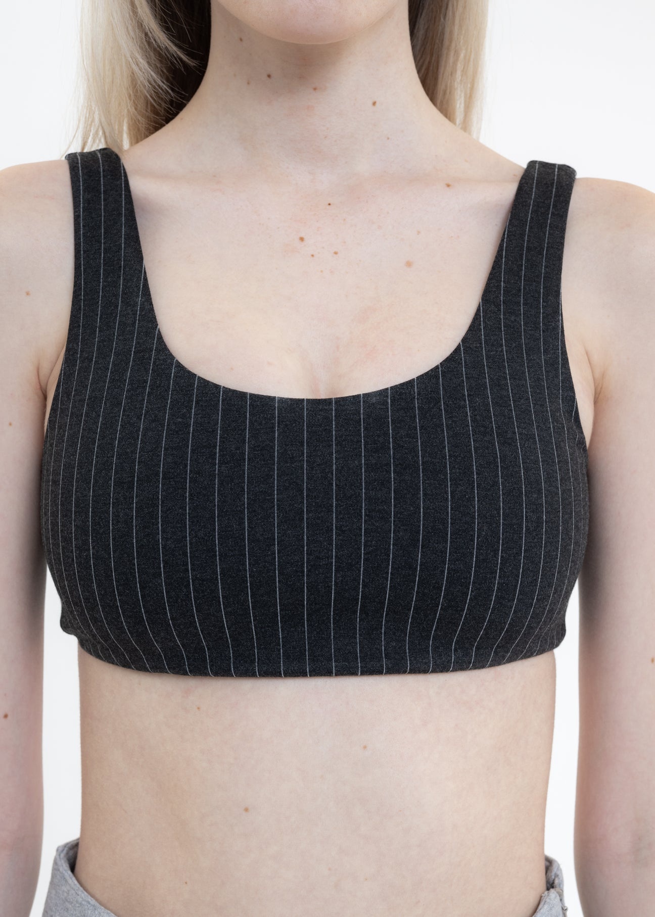 Grey Pinstripe Sport Top - 4