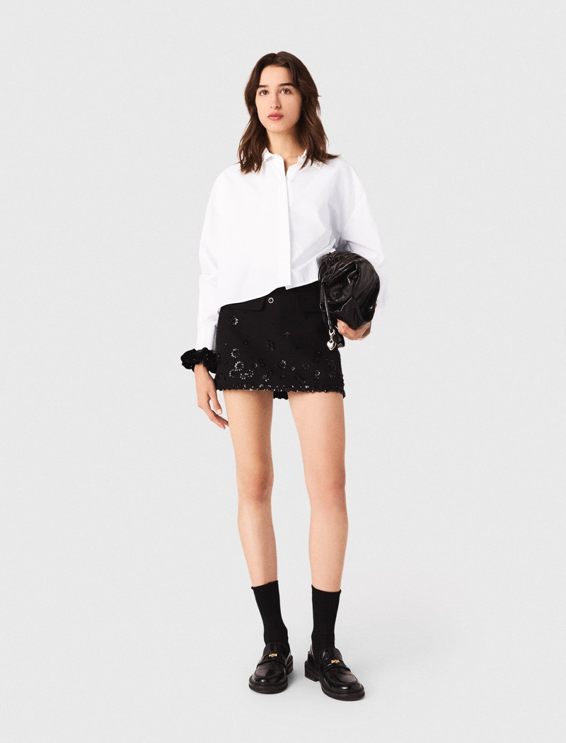 maje Embroidered skort outlook