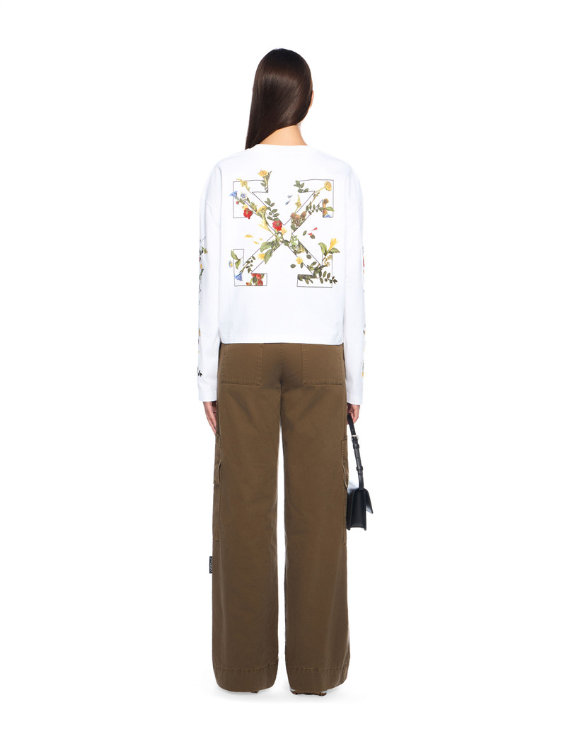 Embroidered Flowers Arrow Long Sleeve T-Shirt 4