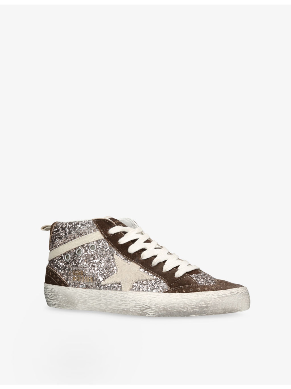 Midstar 82844 Glitter-Embellished Leather Mid-Rise Trainers - 3