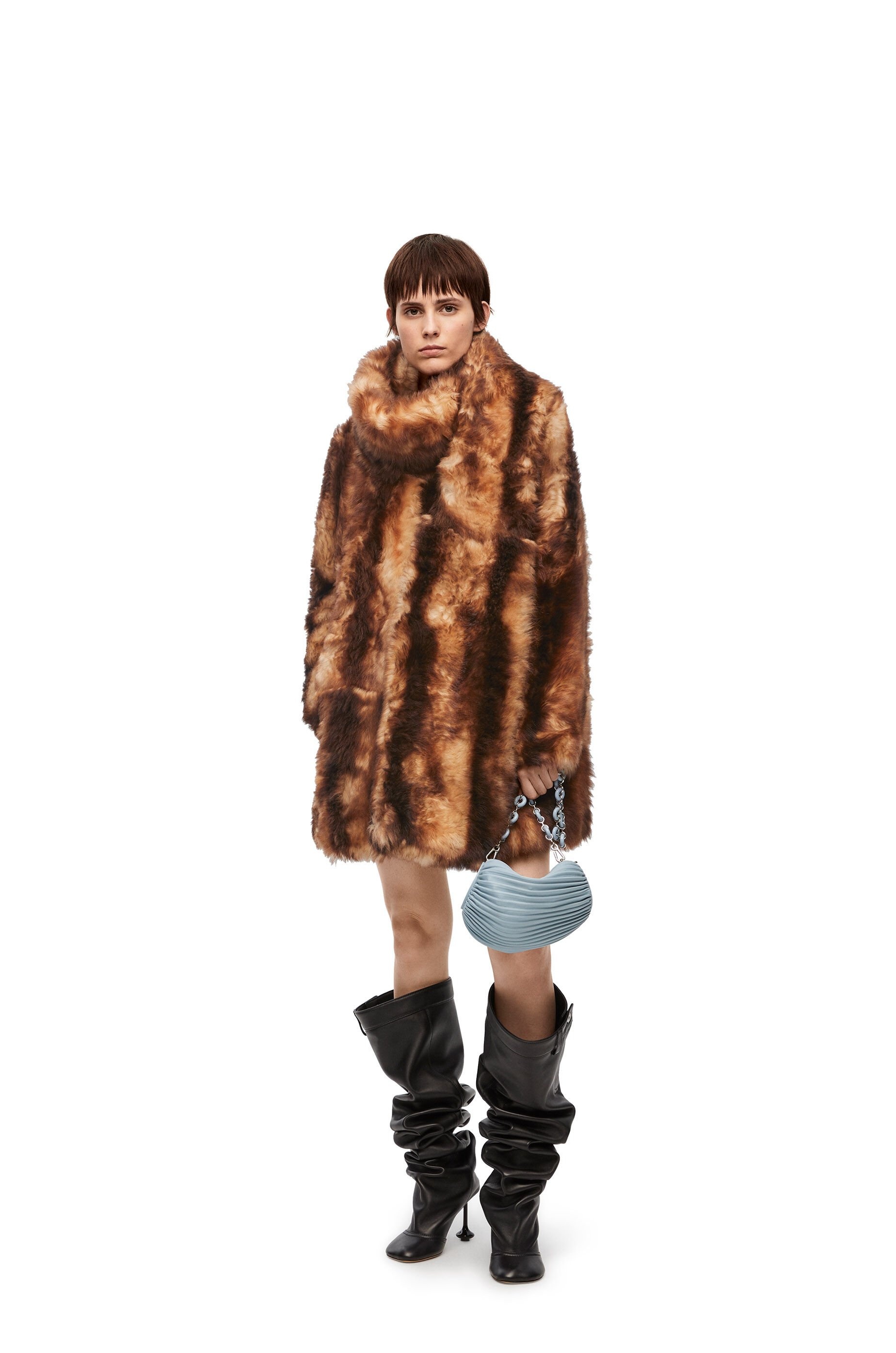 Scarf coat in shearling - 2