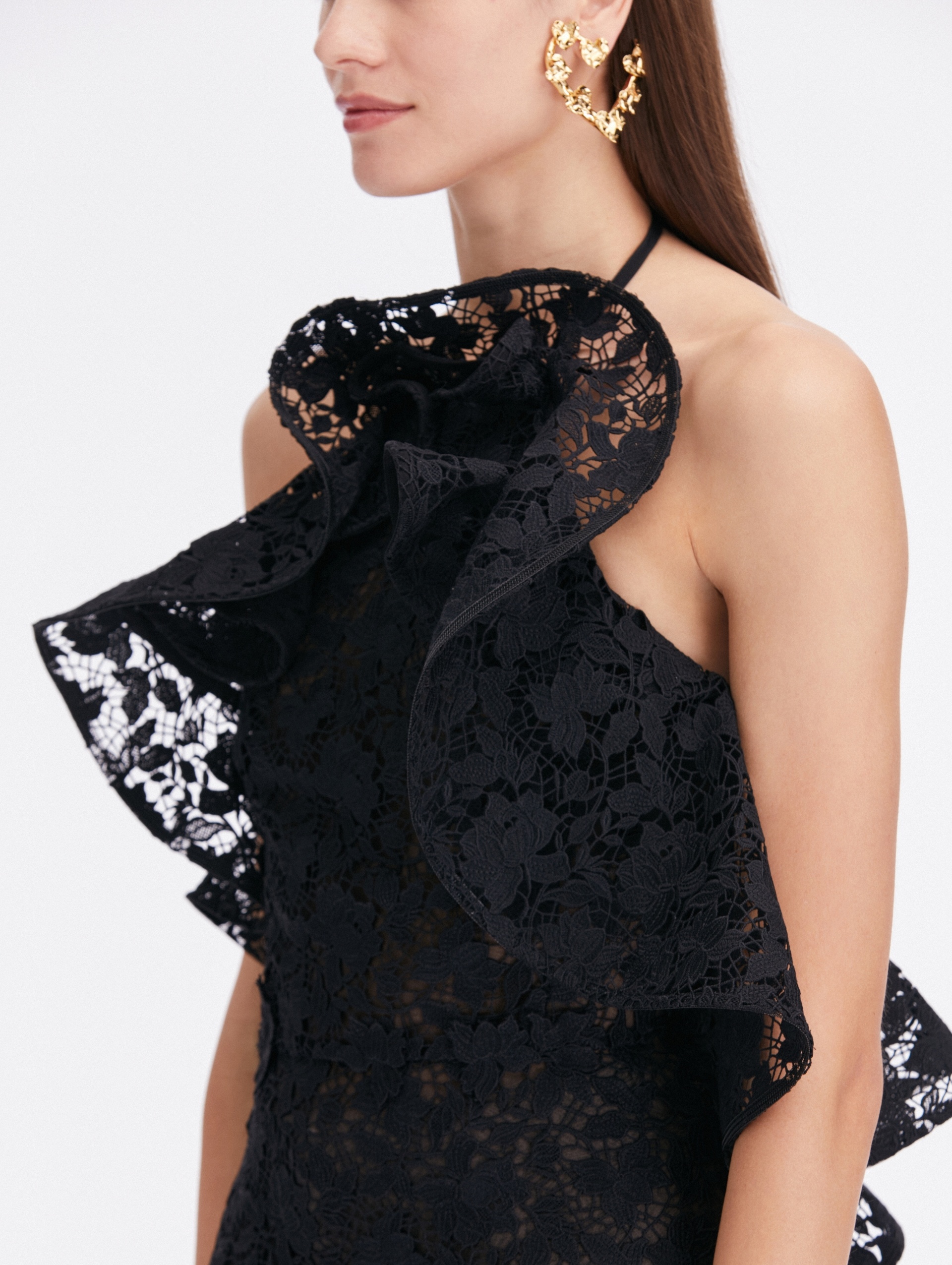 GARDENIA GUIPURE RUFFLE BLOUSE - 4