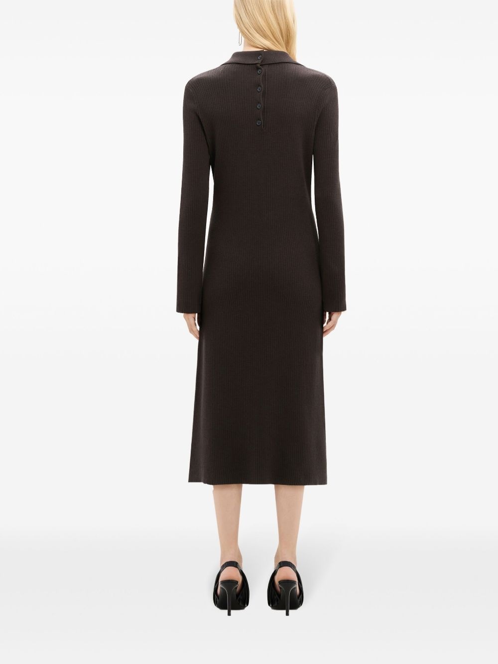 multi-button midi wool dress - 4