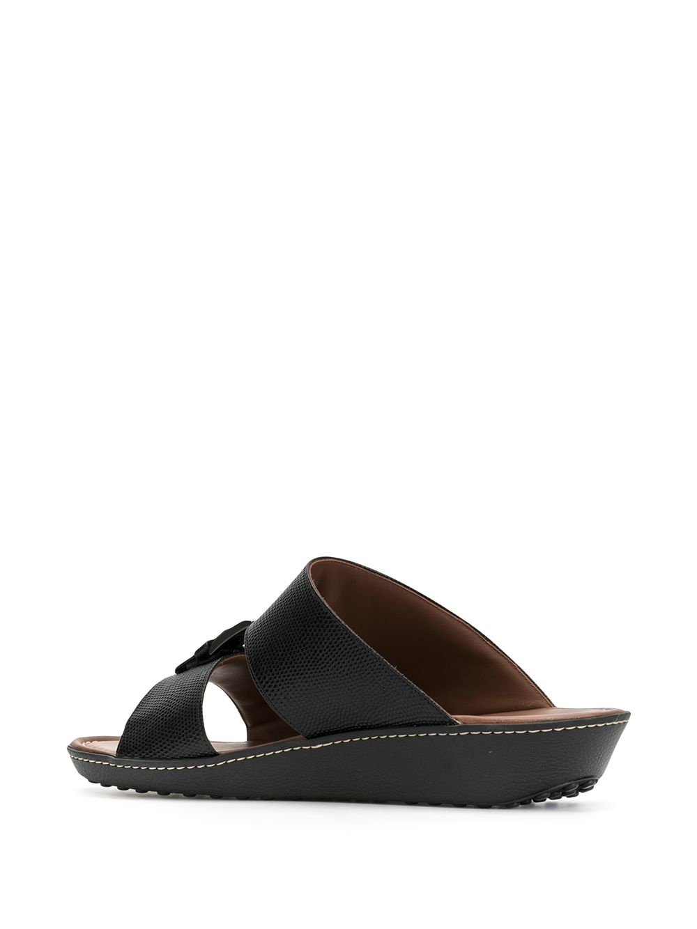 textured leather sandals - 3