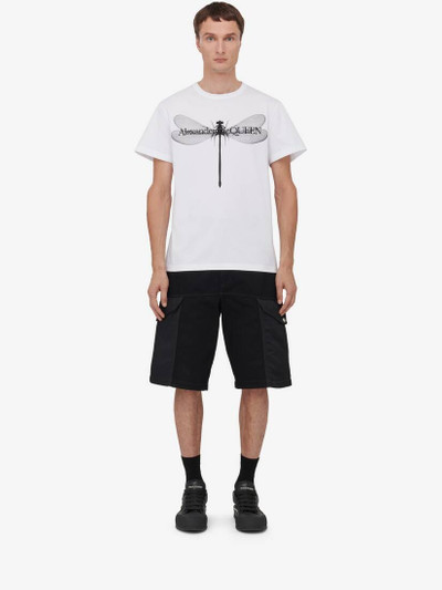 Alexander McQueen Men's Dragonfly T-shirt in White/black outlook