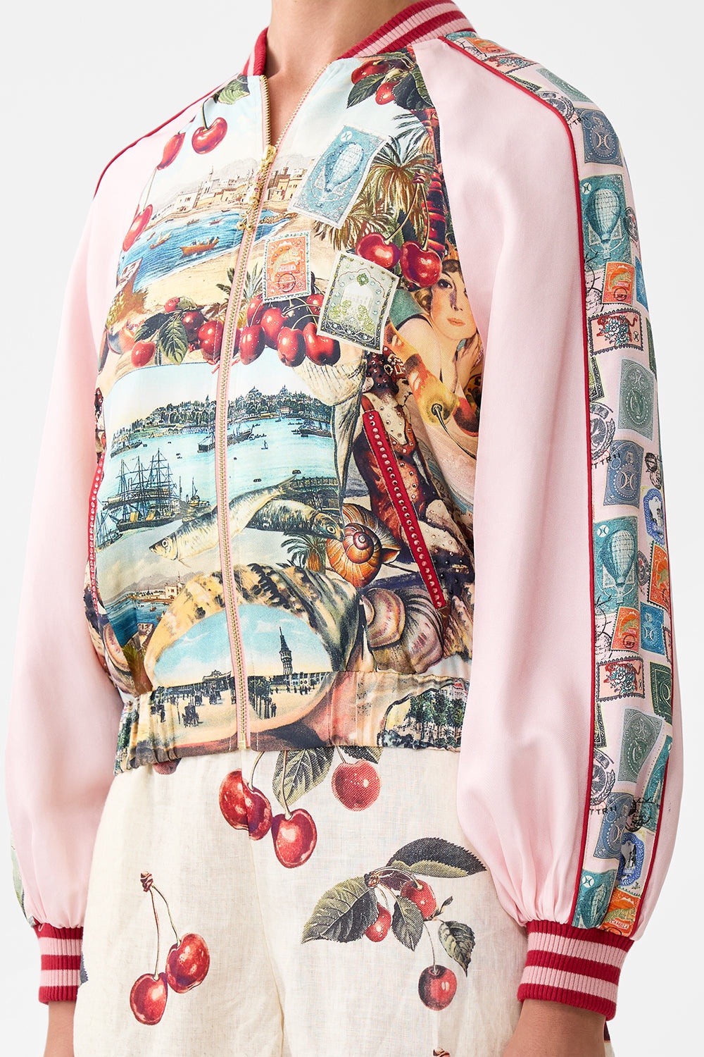 PANELLED SLEEVE BLOUSON BOMBER - 5