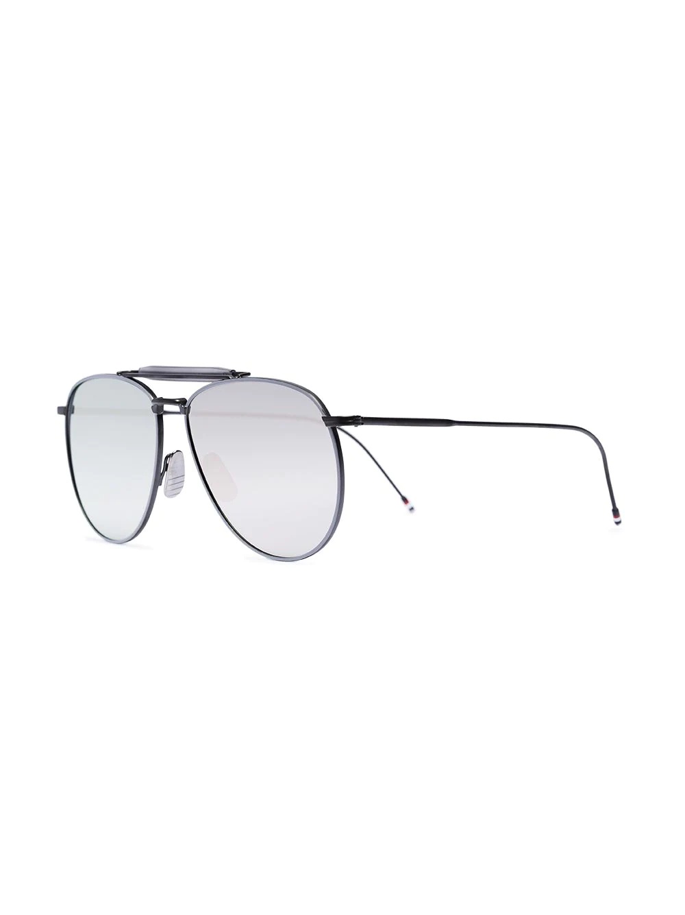 Metallic Silver Aviator Sunglasses - 2