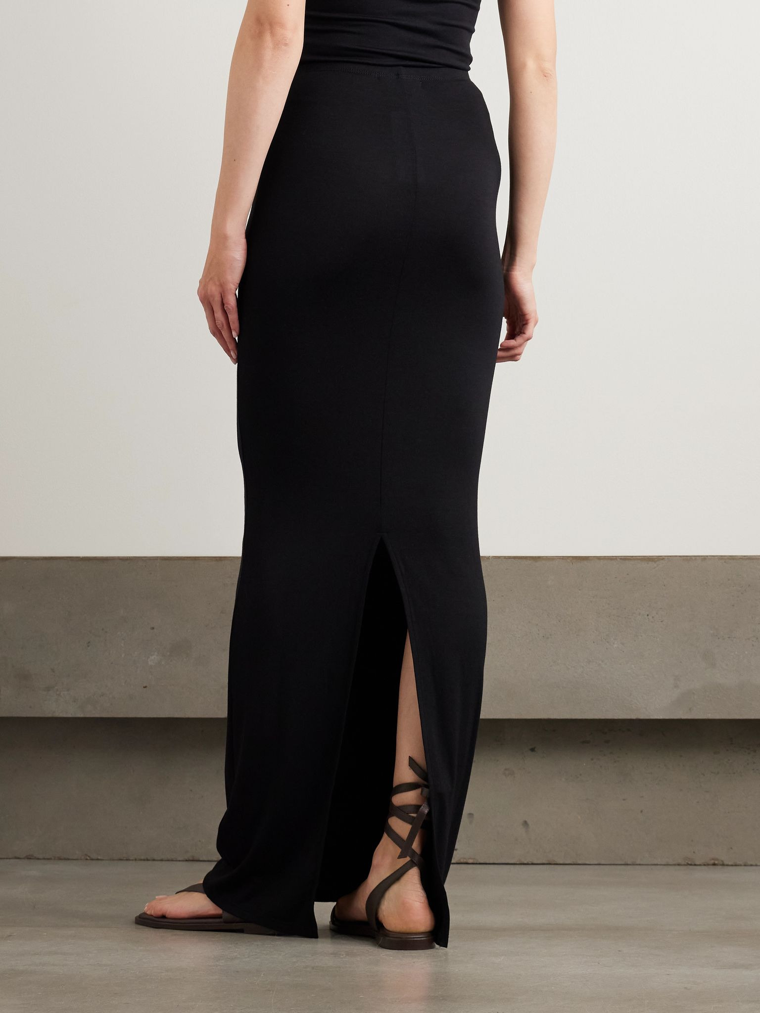 Stretch-jersey maxi skirt Black - 3