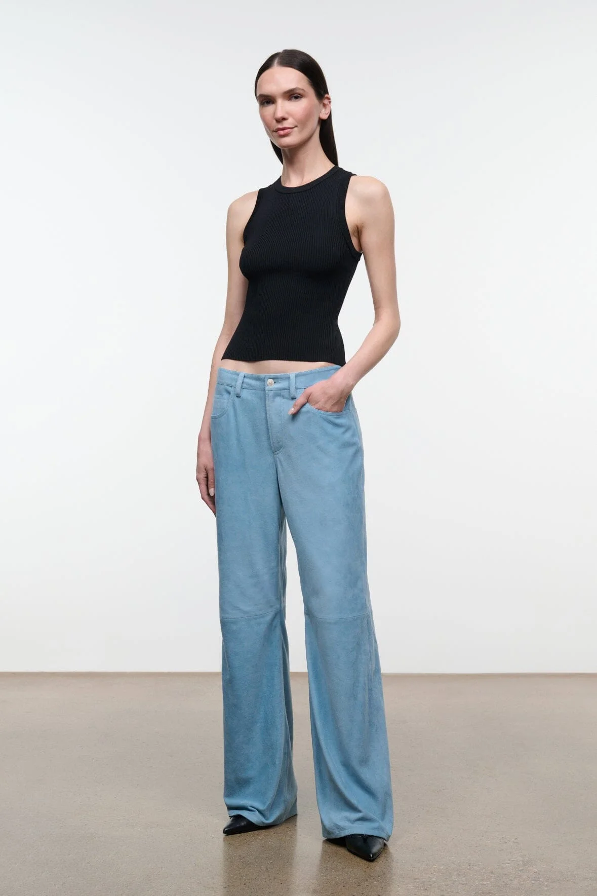 STAUD GUS SUEDE PANT SKY - 1