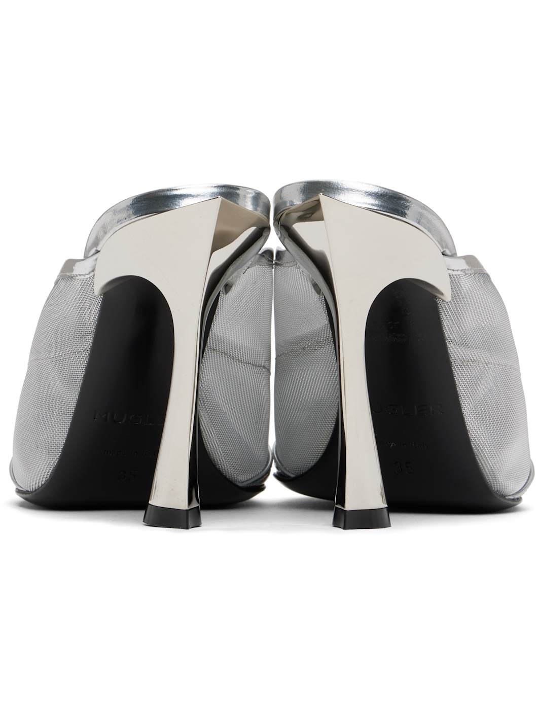 Silver Mesh Fang 95 Heels - 2