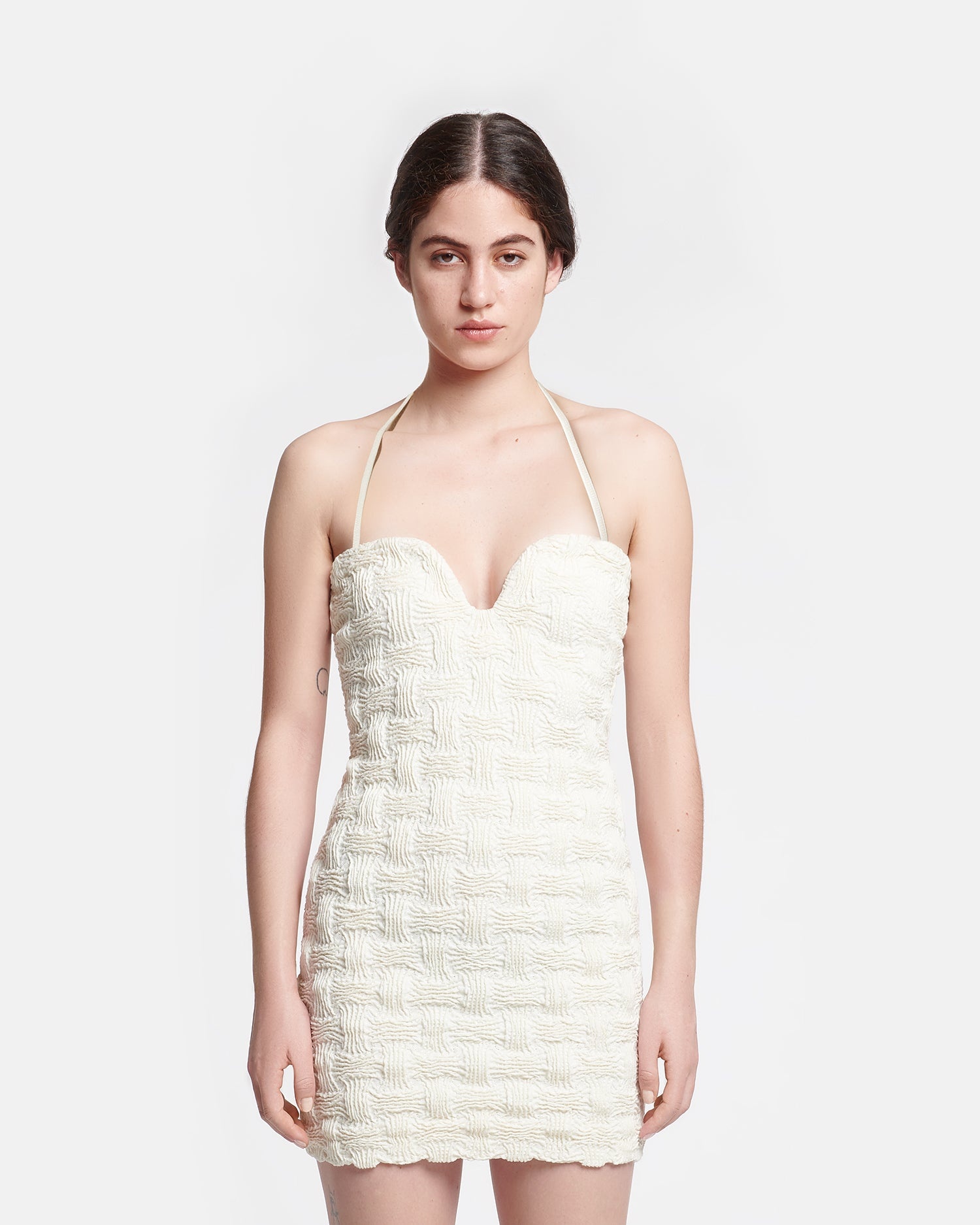 Seersucker Tech Linen Mini Dress - 2