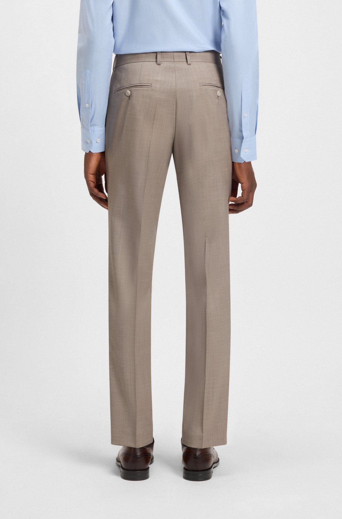 SLIM-FIT THREE-PIECE SUIT IN MELANGE WOOL - 7