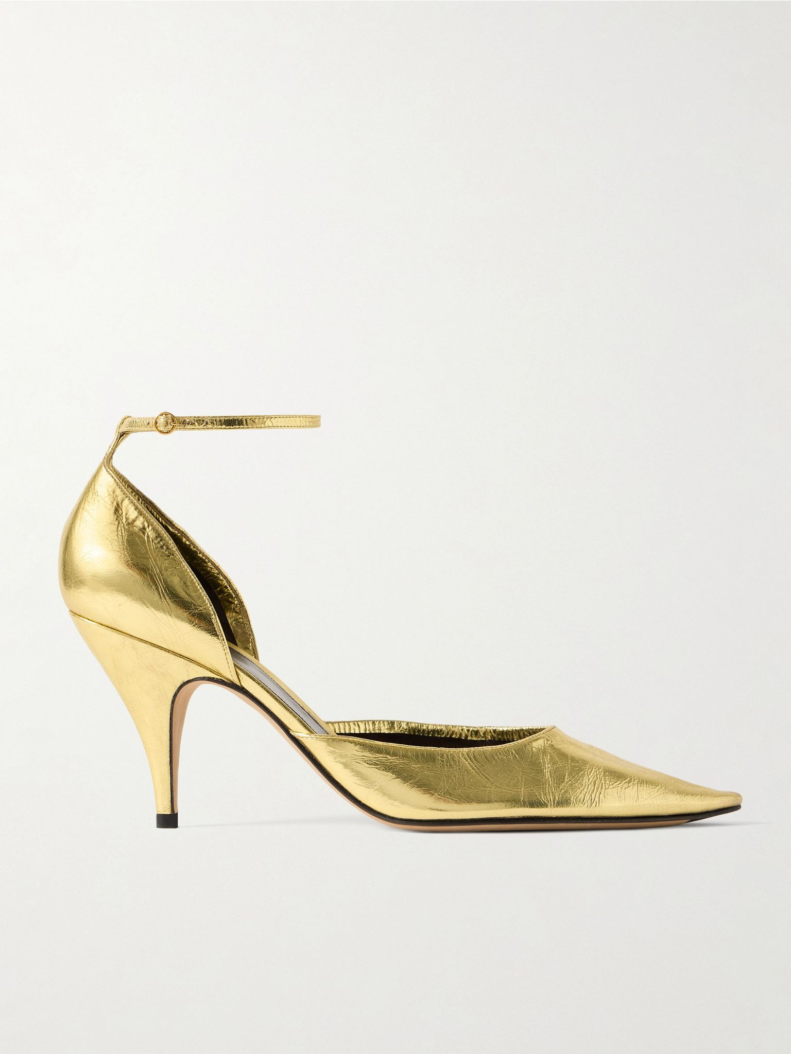 Liisa d'Orsay metallic crinkled-leather pumps Gold - 1