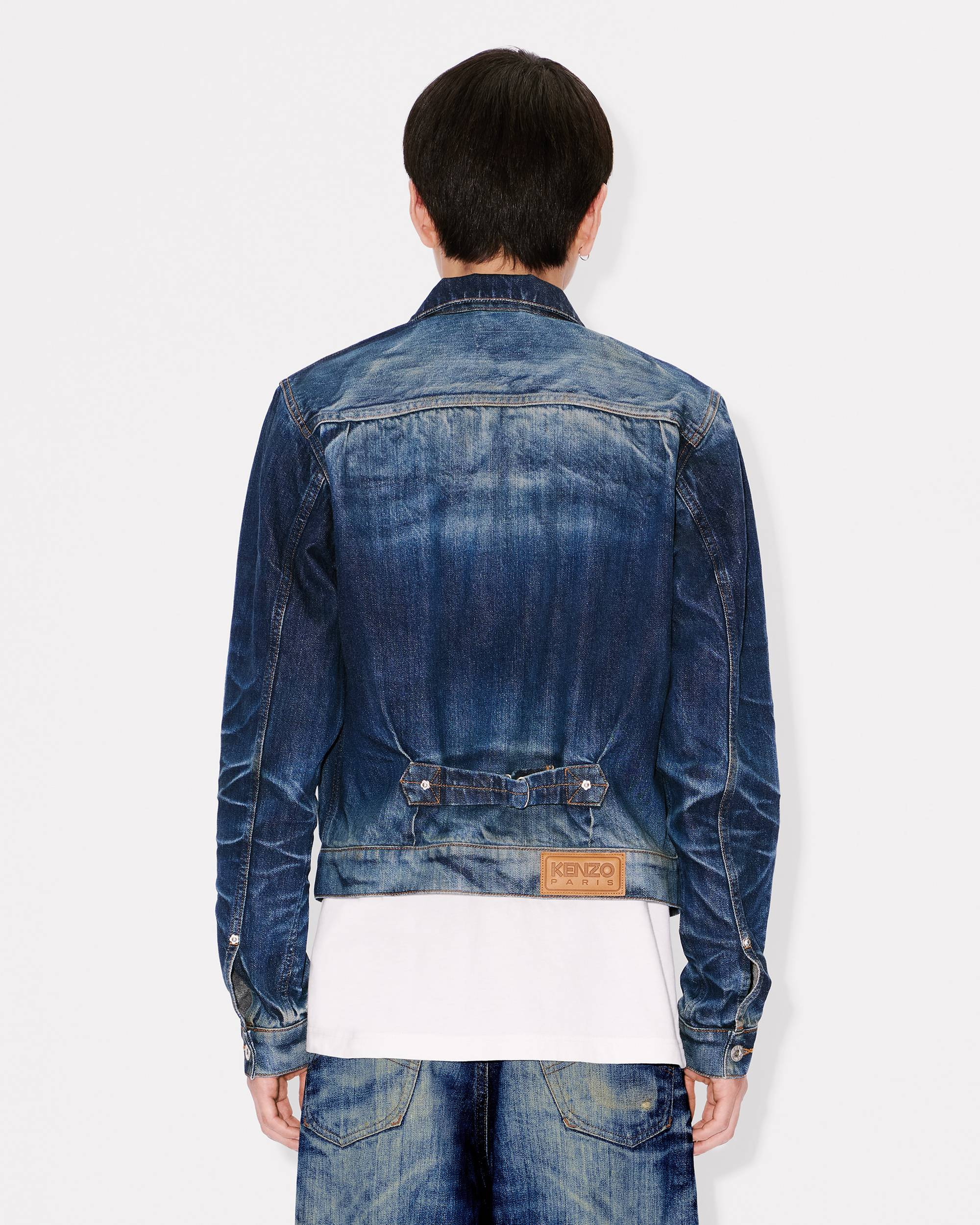 Slim pleated trucker in jacket in Japanese denim - 5