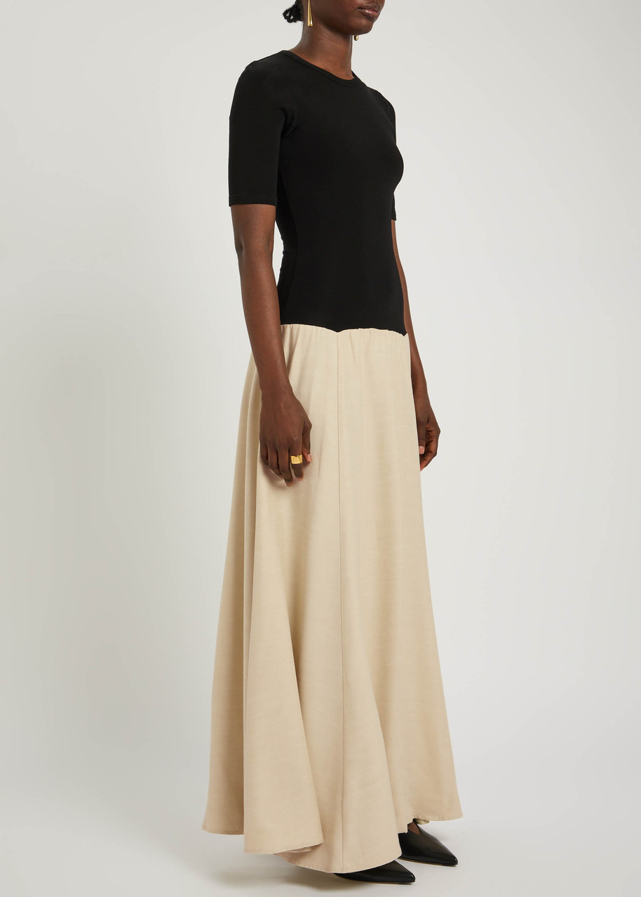 Esse Studios Tee Duo Knit and Sateen Maxi Dress - 3