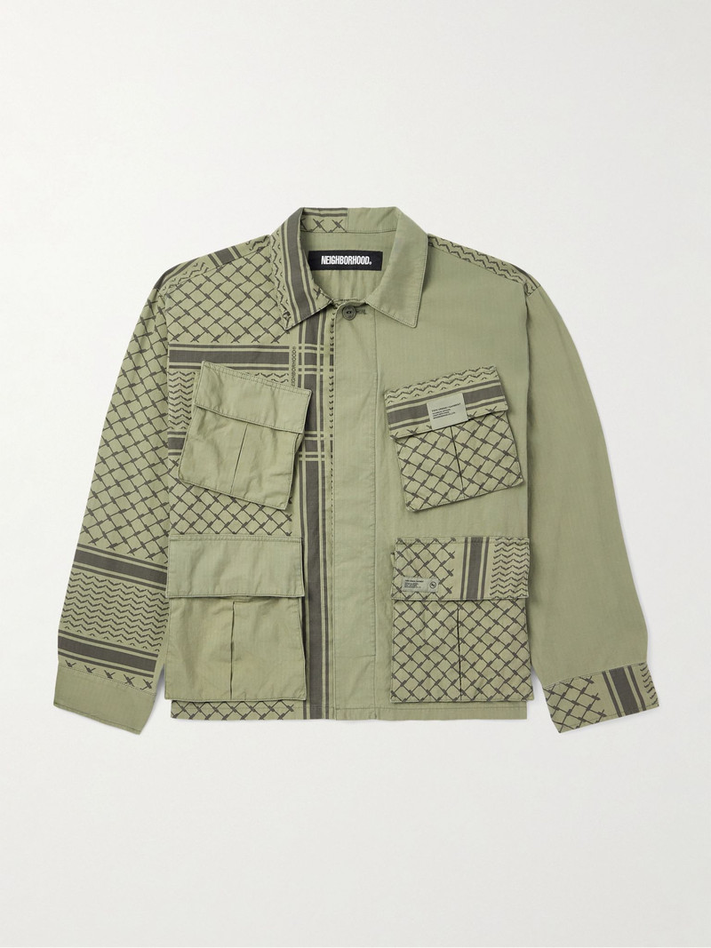 Shemagh Fatigue Printed Cotton-Ripstop Jacket Green 1