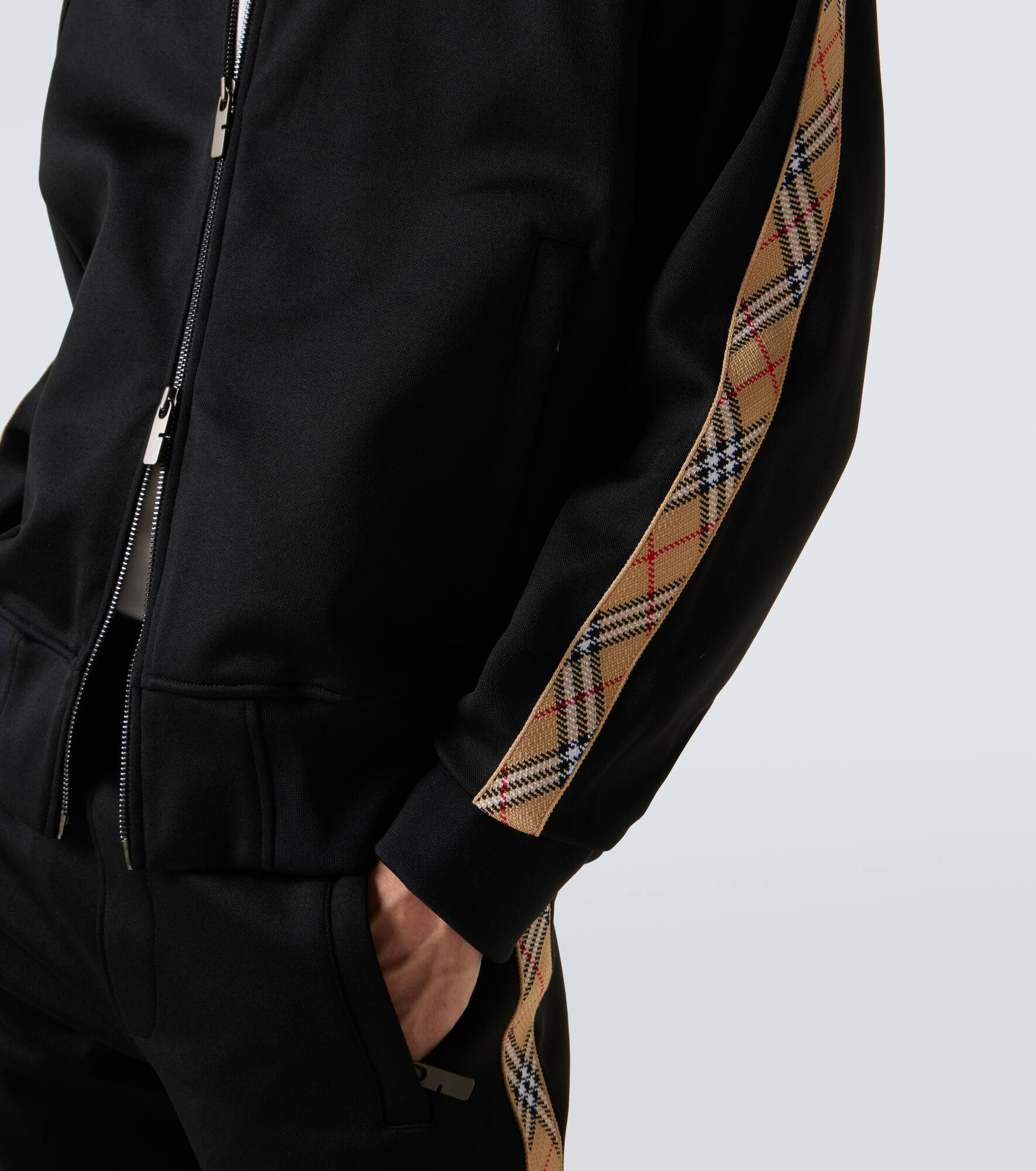 Burberry Check cotton-blend jersey track jacket - 6