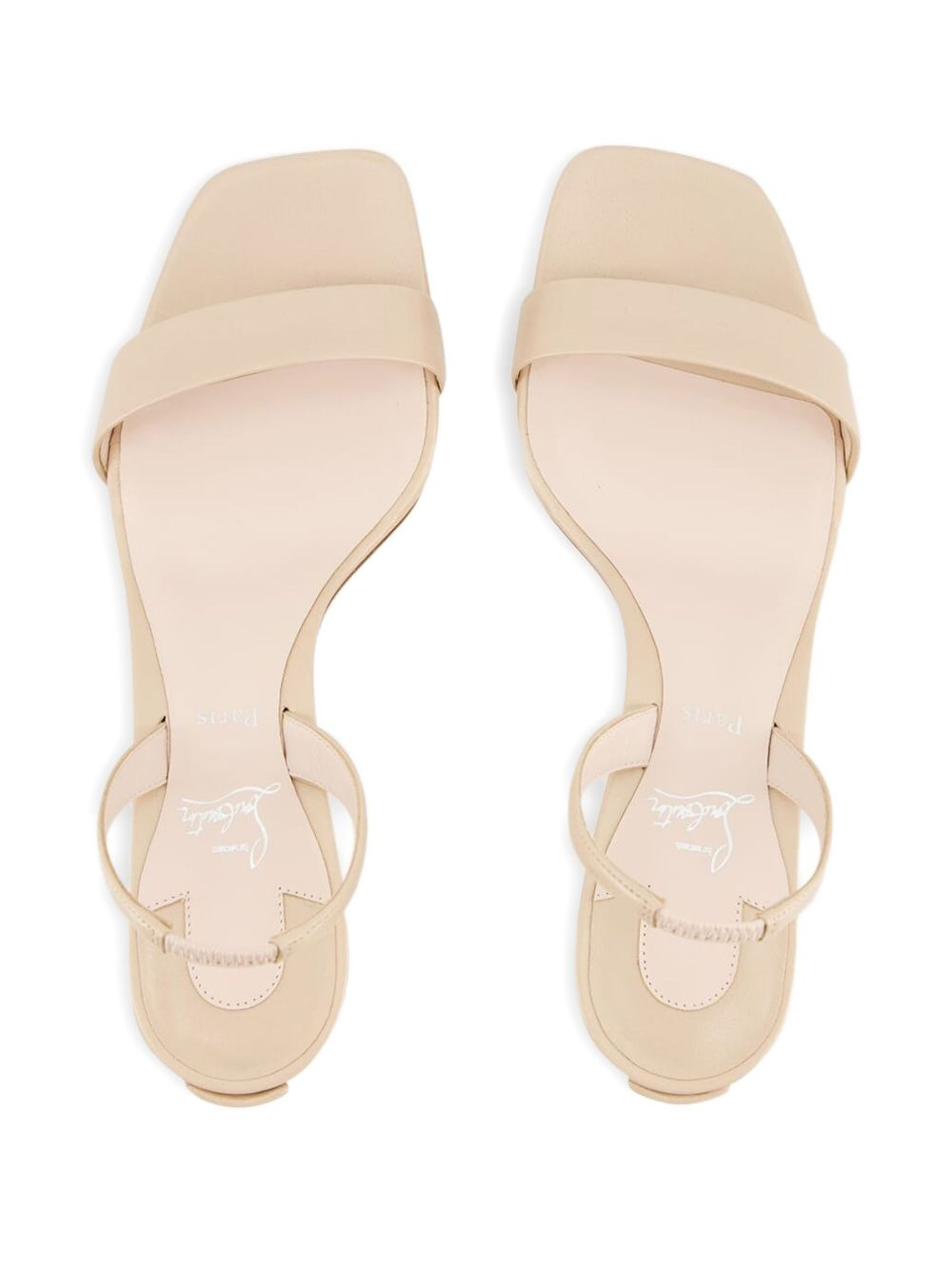 55mm leather slingback sandals - 4