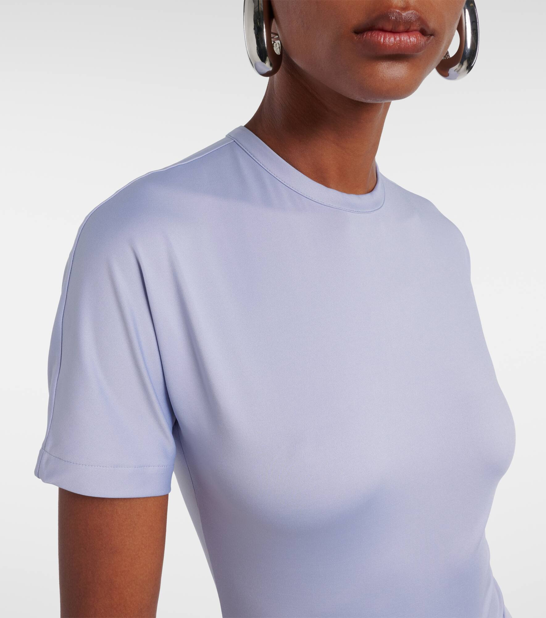 Gathered jersey midi dress - 4