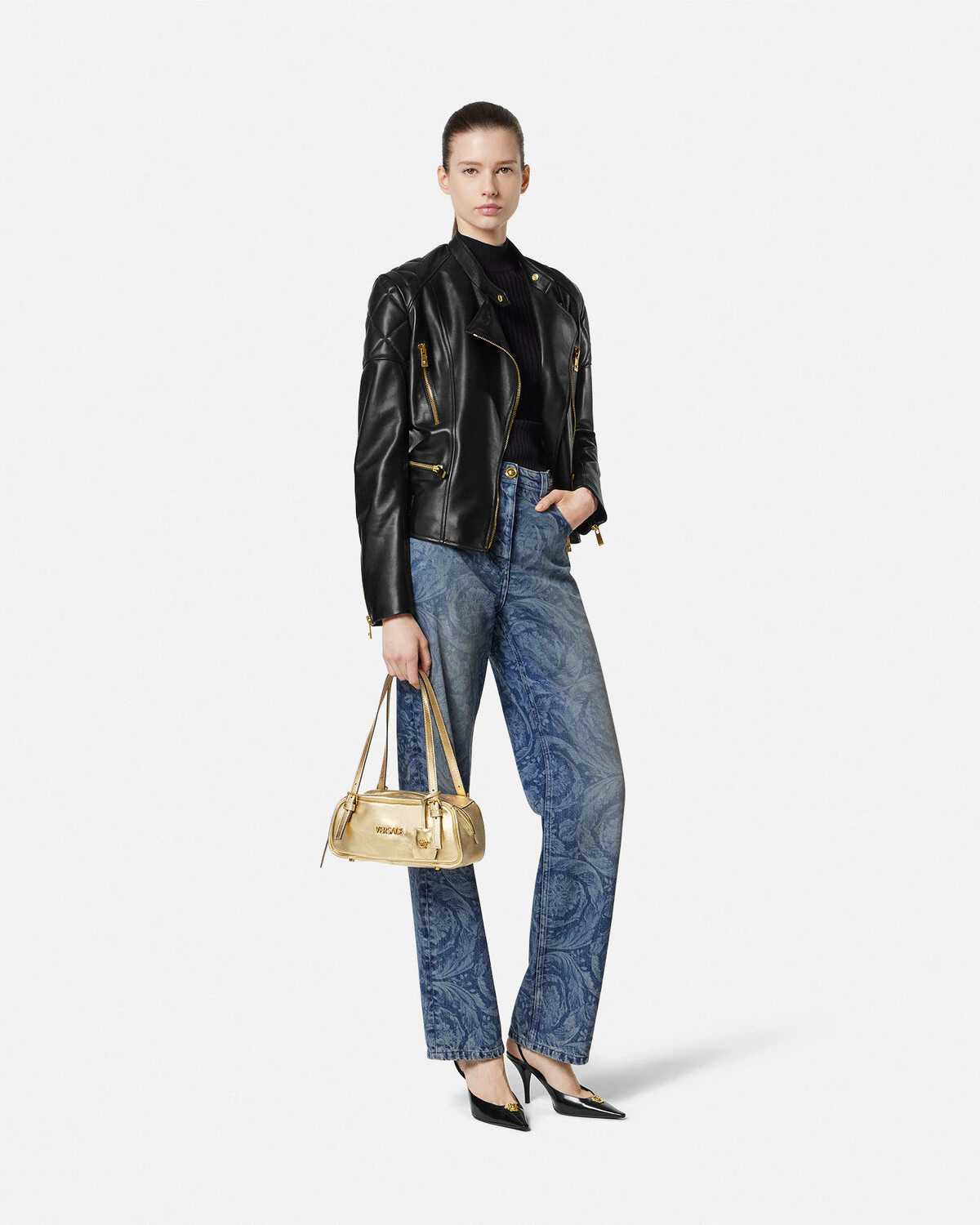 Versace Tag Bowling Metallic Bag - 3