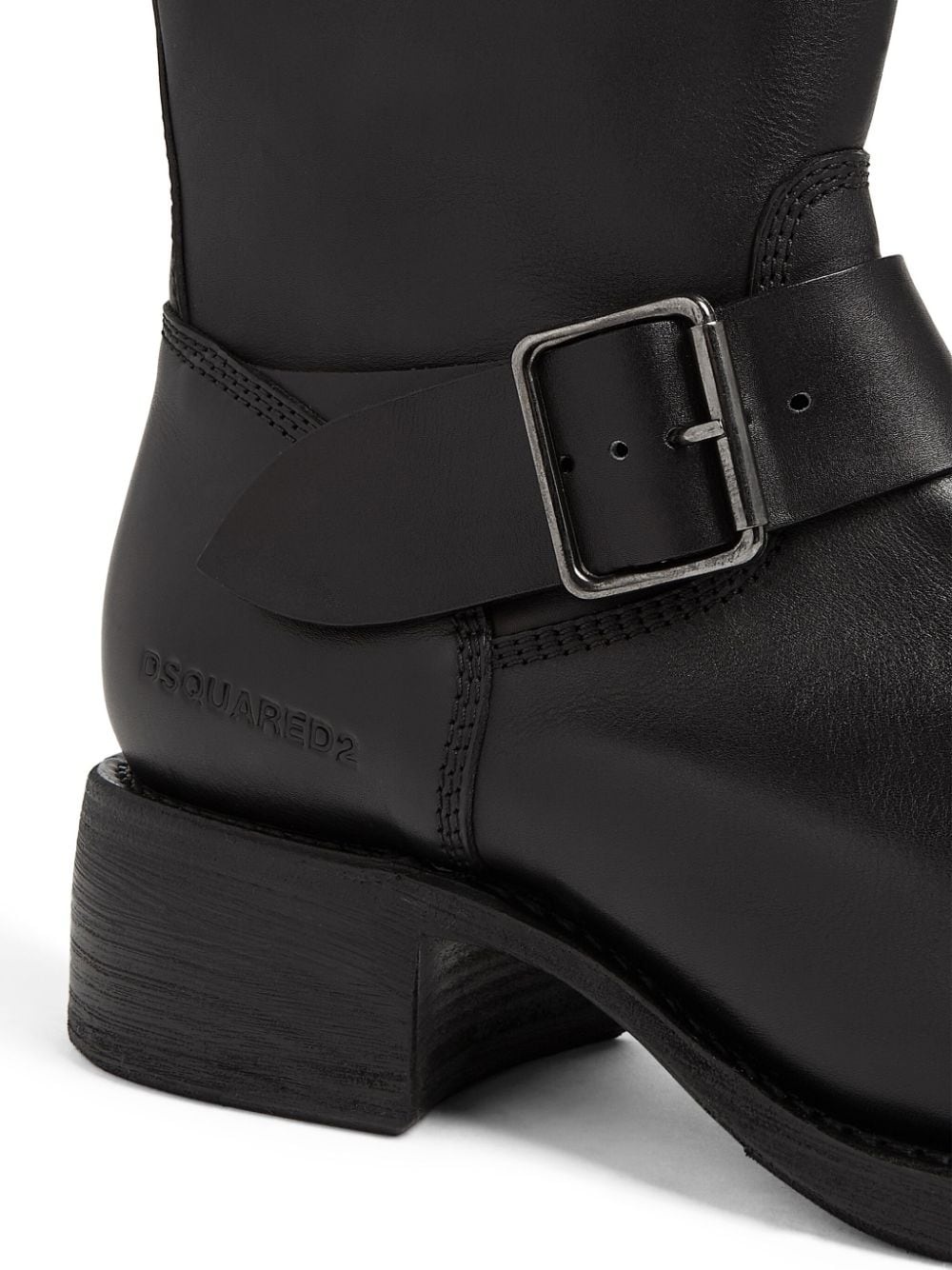 logo-debossed leather boots - 4