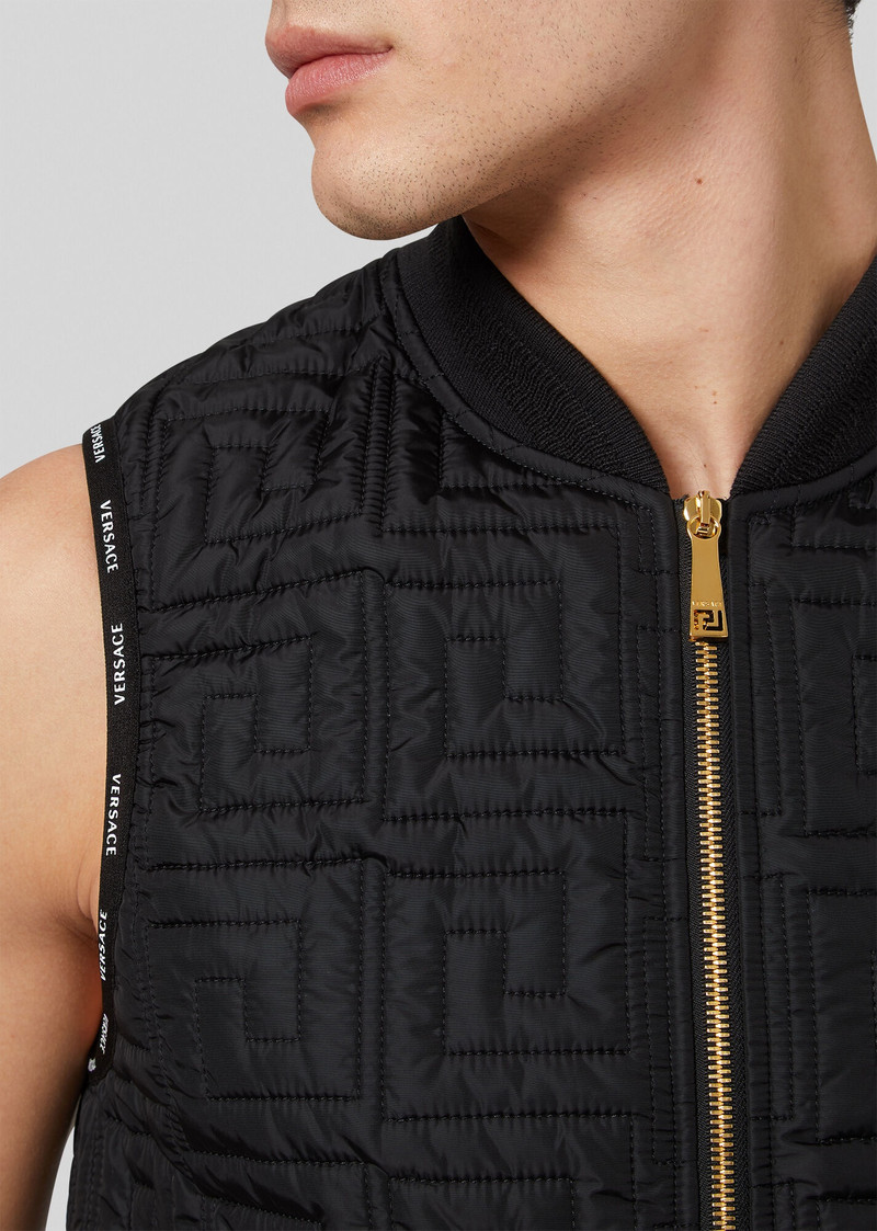 VERSACE Greca Pattern Quilted Vest outlook