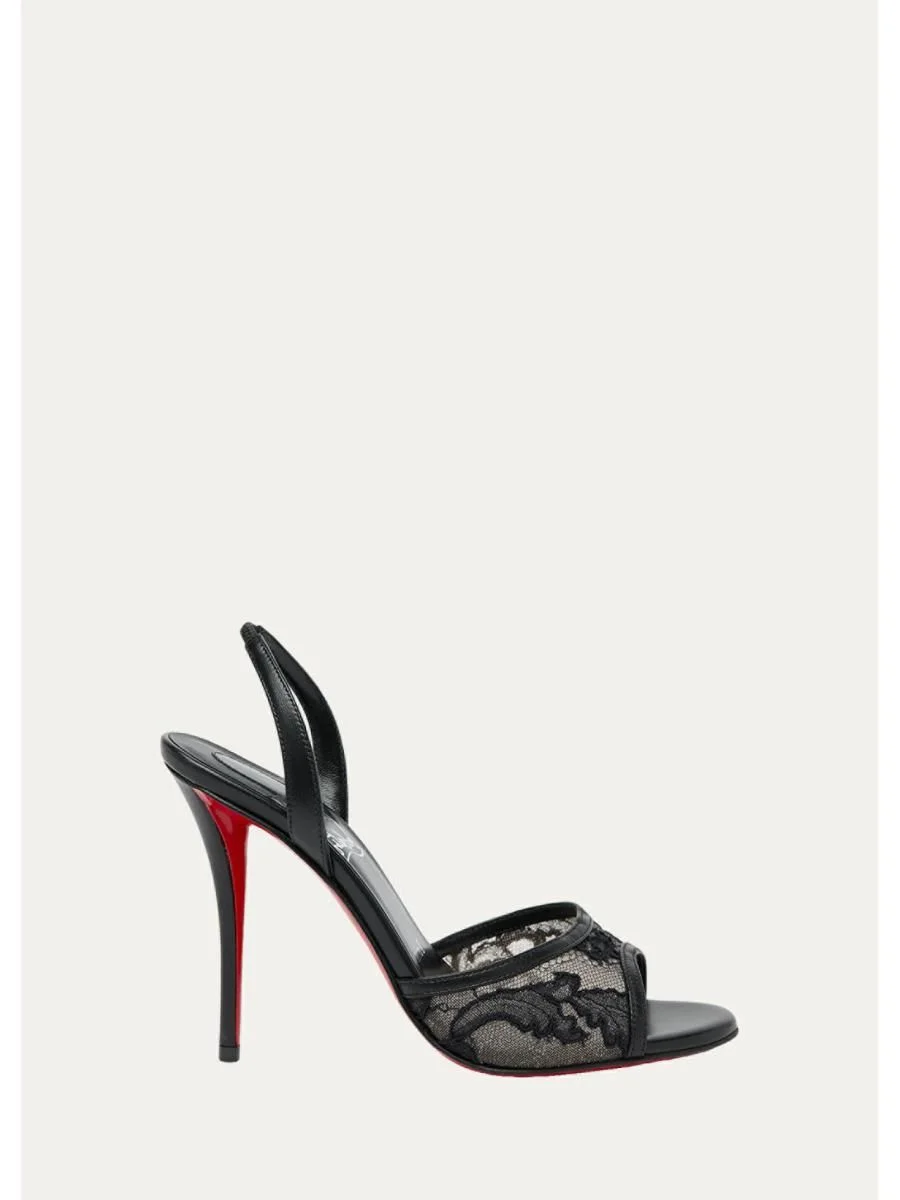 100mm Miss Z Lace Slingback Sandals - 1