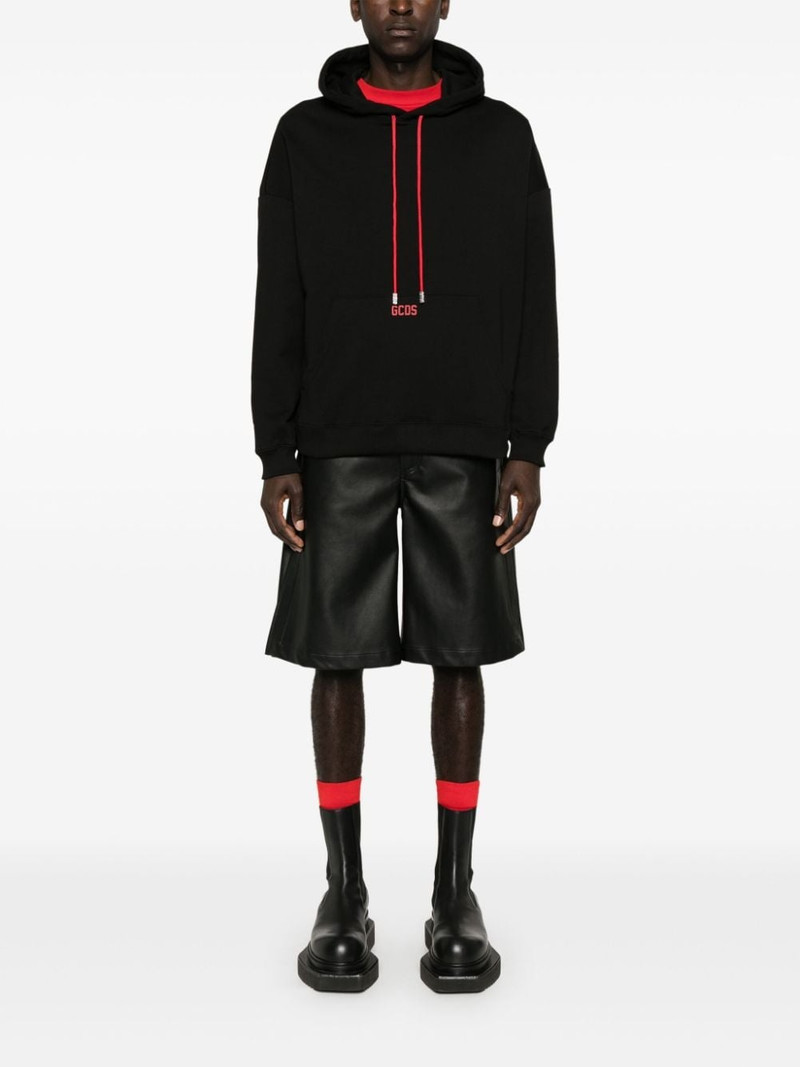 GCDS raised-logo hoodie outlook