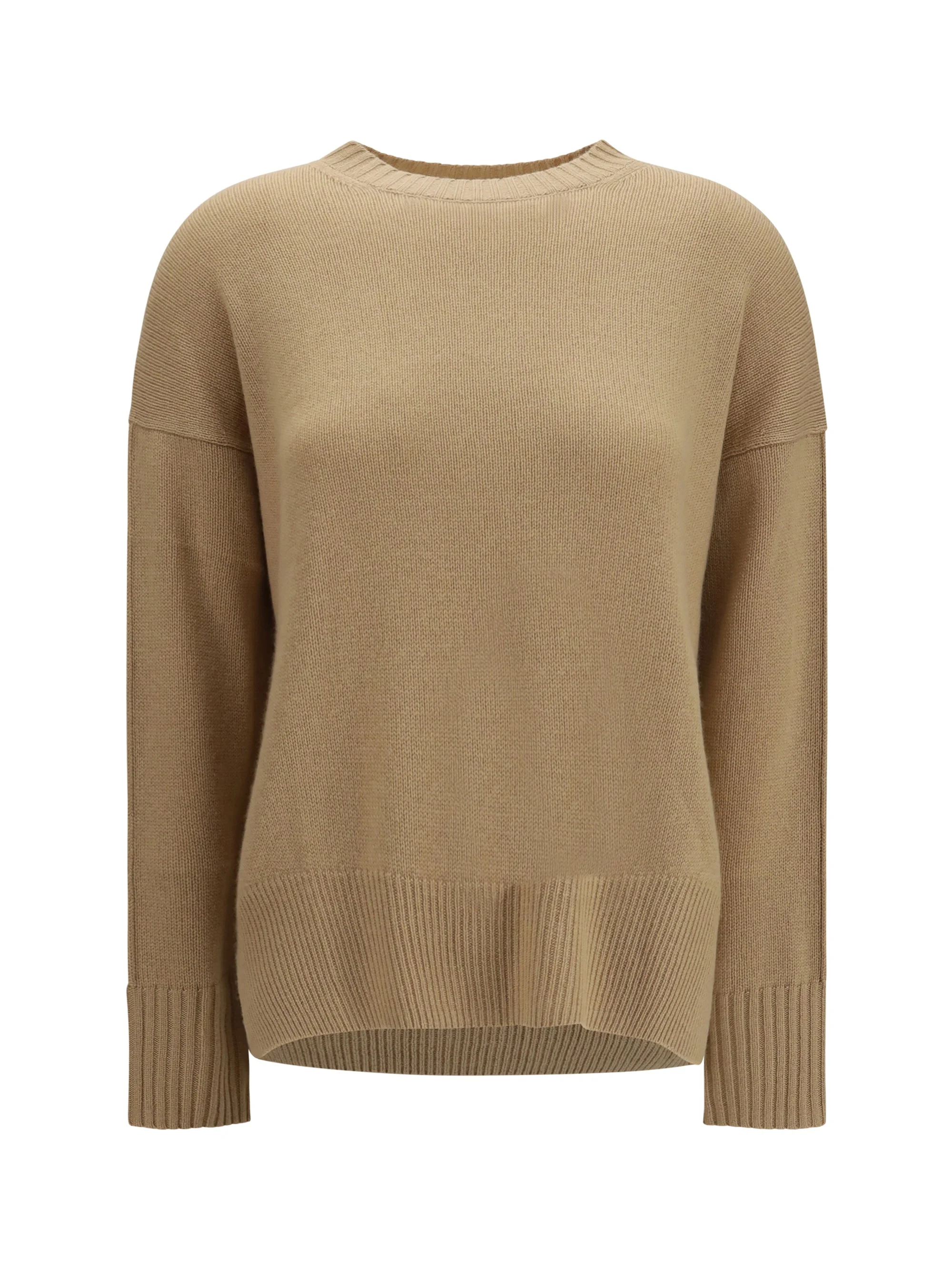 Allude Cashmere Crewneck Sweater — Beige - 1