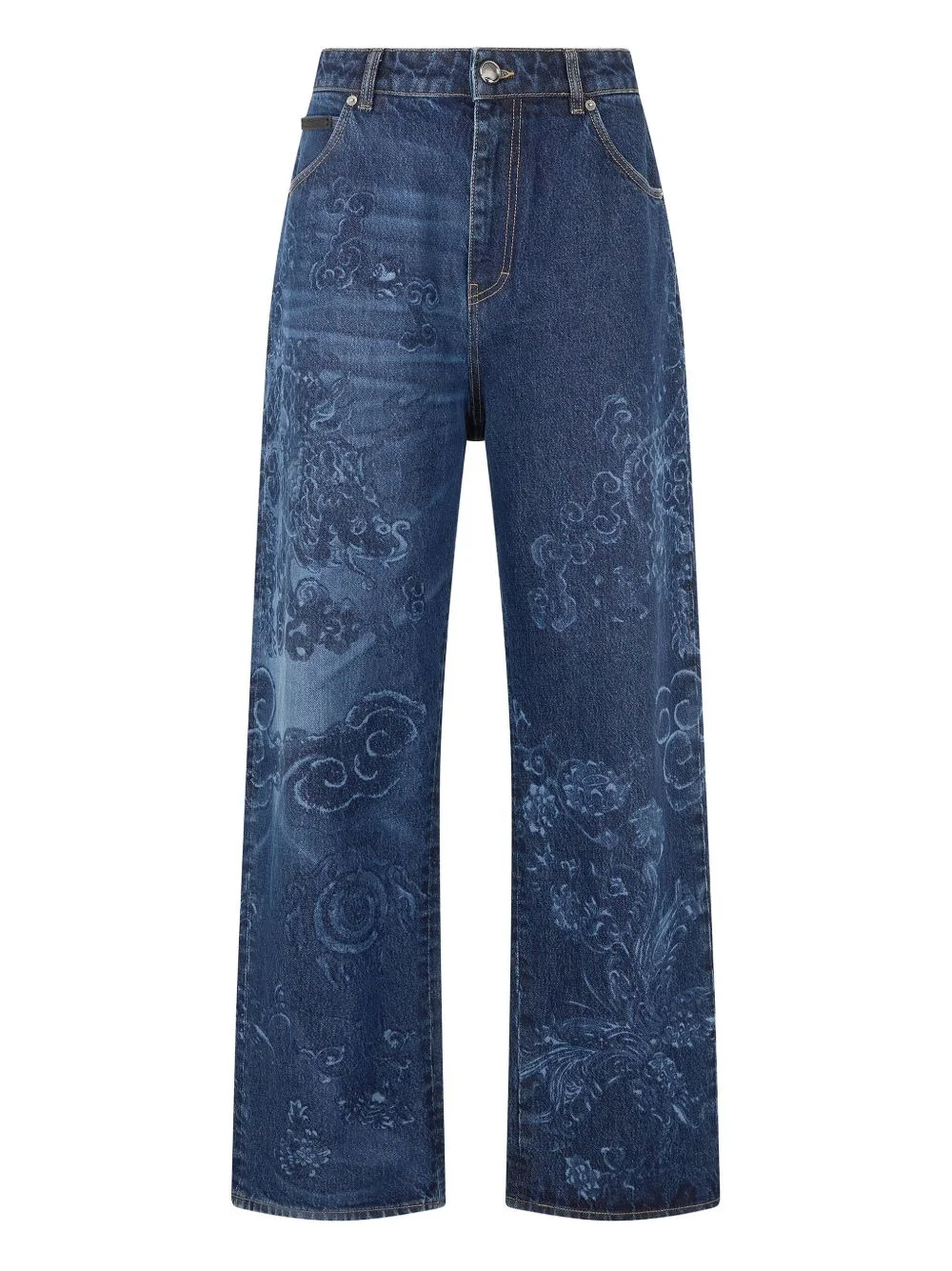 dragon-motif jeans - 1