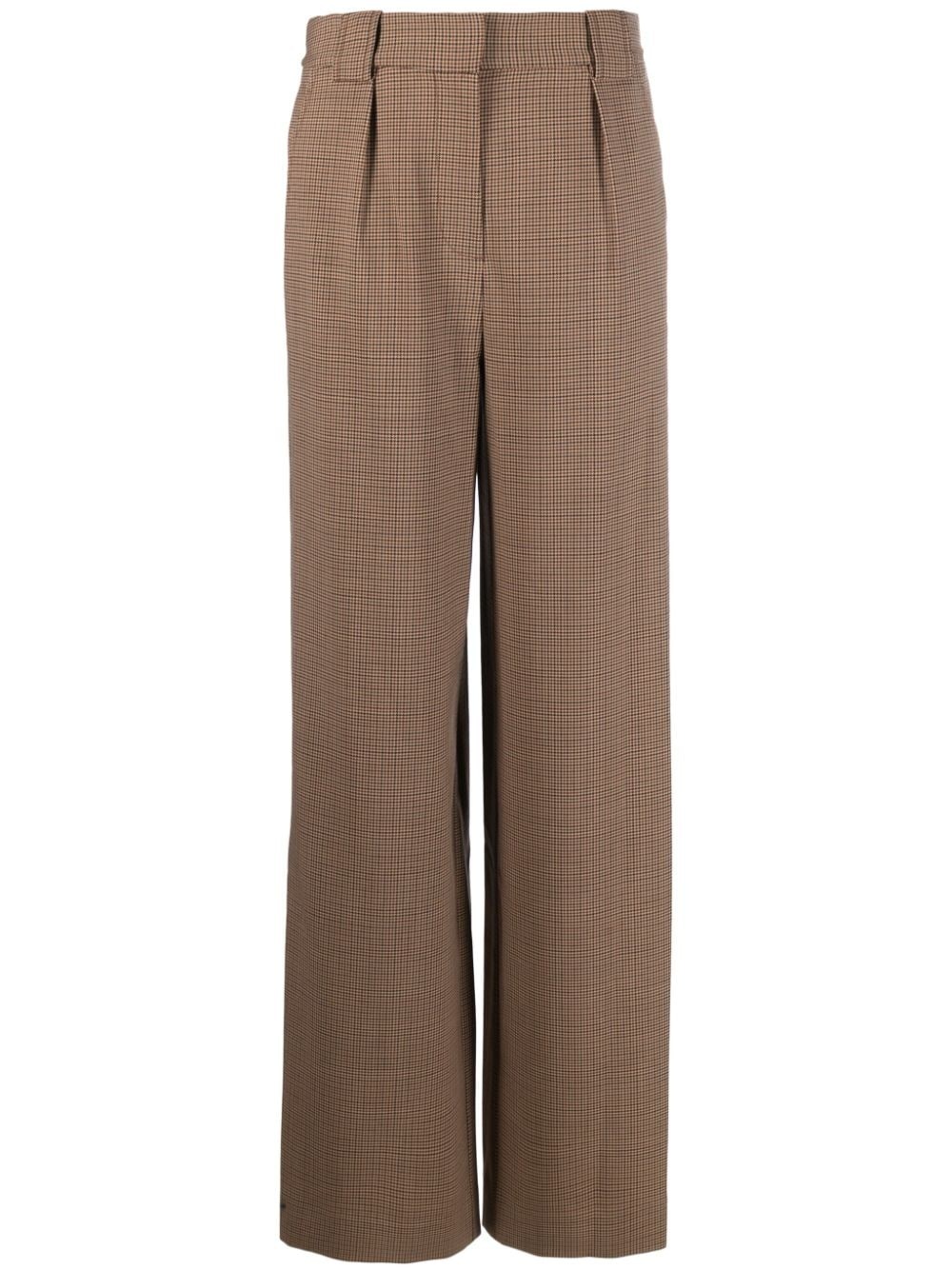 check-print tailored trousers - 1