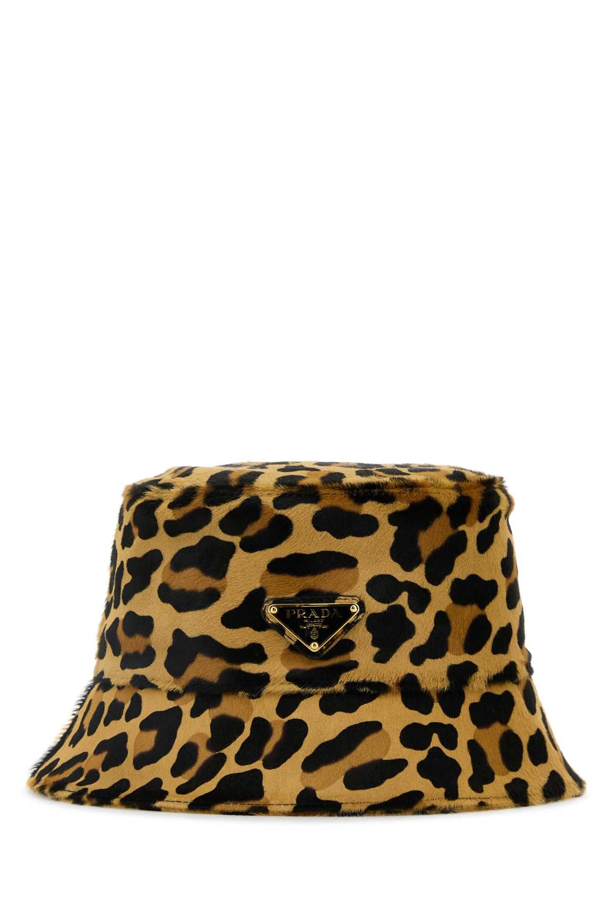 Prada Women Printed Calf Hair Bucket Hat - 2