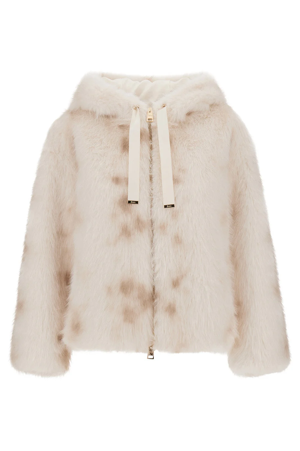 Faux Lynx Fur Hooded Jacket - 1